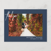 Handgeschreven eenvoudige foto Dank u marine Briefkaart (Voorkant)