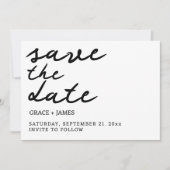 Handgeschreven eenvoudige minimalistische typograf save the date (Voorkant)