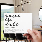 Handgeschreven eenvoudige minimalistische typograf save the date