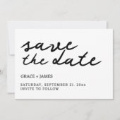 Handgeschreven eenvoudige minimalistische typograf save the date (Voorkant)