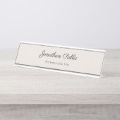 Handgeschreven eenvoudige professionele Sjabloon Bureau Naambordje (Voorkant)