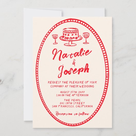 Handgeschreven  eigenzinnige foto bruiloft kaart (Voorkant)