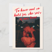 Handgeschreven  eigenzinnige foto bruiloft kaart (Achterkant)