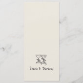 Handgeschreven eigenzinnige tekening bruiloft menu (Achterkant)