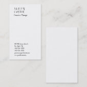 Handgeschreven elegant, indrukwekkend wit, platte visitekaartje (Voorkant / Achterkant)