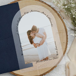 Handgeschreven Elegant Modern Arch Save the Date Acryl Uitnodigingen
