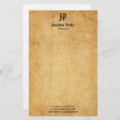 Handgeschreven Elegant Monogram Sjabloon  Briefpapier (Voorkant / Achterkant)