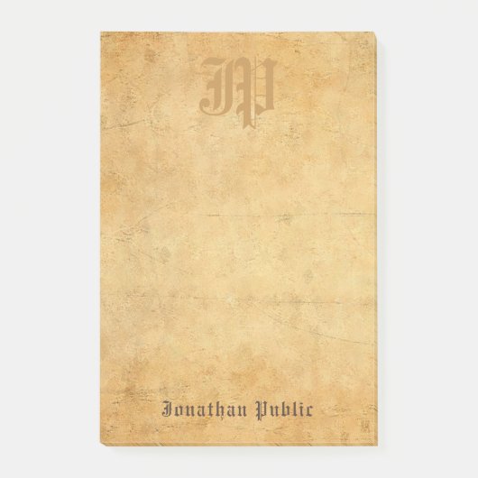 Handgeschreven Elegant Monogram  Sjabloon Post-it® Notes (Voorkant)