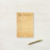 Handgeschreven Elegant Monogram Sjabloon Post-it® Notes (Op bureau)