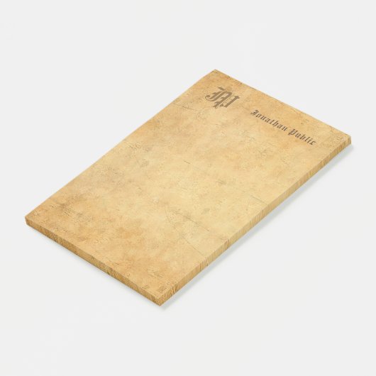 Handgeschreven Elegant Monogram Sjabloon Post-it® Notes (Schuin)