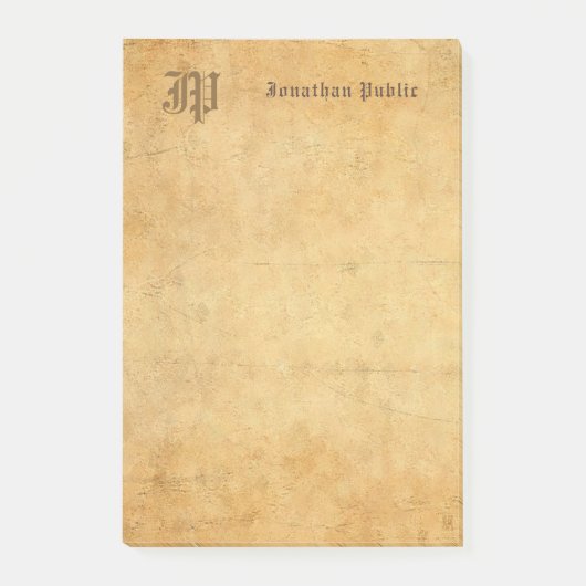 Handgeschreven Elegant Monogram Sjabloon Post-it® Notes (Voorkant)