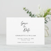 Handgeschreven Elegant Script Minimal | Bruiloft Save The Date (Staand voorkant)