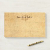 Handgeschreven Elegante  Monogram Sjabloon Post-it® Notes (Op bureau)