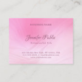 Handgeschreven Elegante Roze Sjabloon Professionee Visitekaartje (Achterkant)