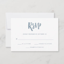 Handgeschreven en modern | Dusty Blue Wedding RSVP Kaartje