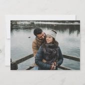 Handgeschreven en modern | Faux Roos Gold met foto Save The Date (Achterkant)