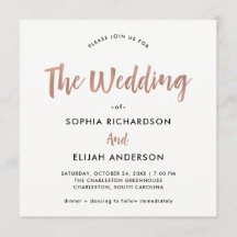 Handgeschreven en modern | Faux Roos Gold Wedding