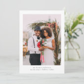 Handgeschreven esthetische foto bruiloft bedankkaart (Staand voorkant)