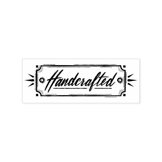 Handgeschreven etiket Rubberstempel (Afrduk)