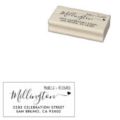 Handgeschreven familienaam Bruiloft Retouradres Rubberstempel (Gestempeld)