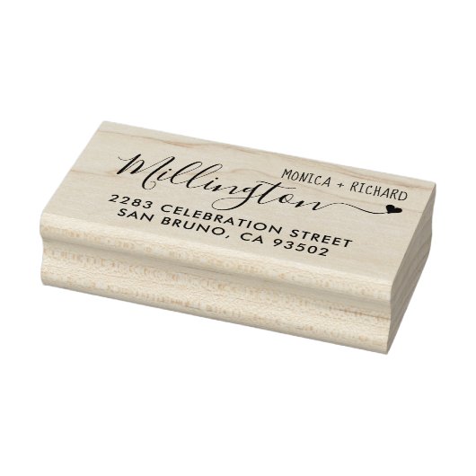 Handgeschreven familienaam Bruiloft Retouradres Rubberstempel (Stempel)