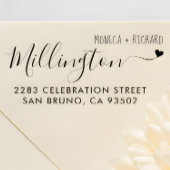 Handgeschreven familienaam Bruiloft Retouradres Rubberstempel