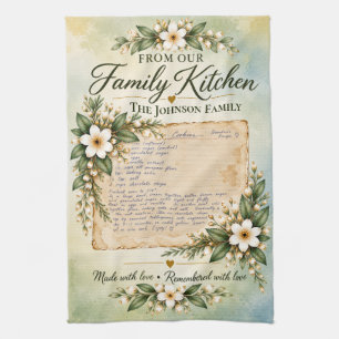Handgeschreven familierecept erfstuk keukendoek theedoek