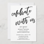 Handgeschreven Feest met ons Trouwreceptie Kaart (Voorkant)