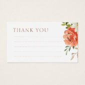 Handgeschreven Floral Wedding Dank u kaart (Voorkant)