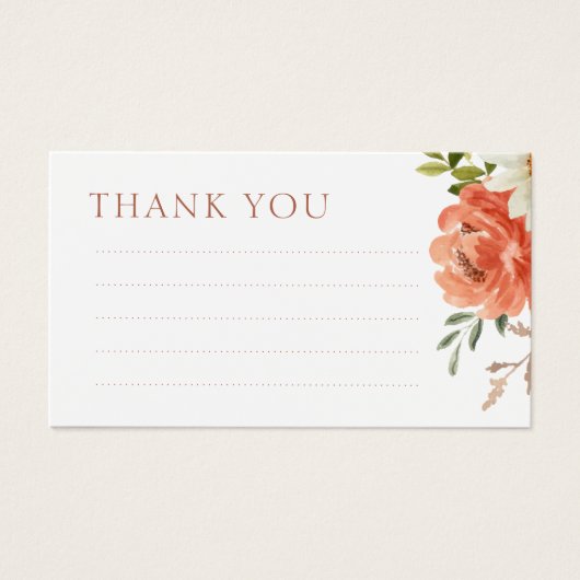 Handgeschreven Floral Wedding Dank u kaart (Voorkant)