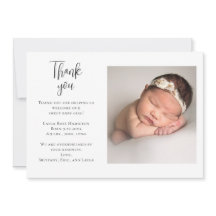 Handgeschreven foto Baby shower dank u