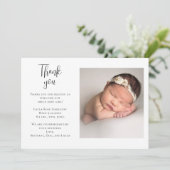 Handgeschreven foto Baby shower dank u Bedankkaart (Staand voorkant)