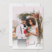 Handgeschreven foto bruiloft bedankkaart (Voorkant)