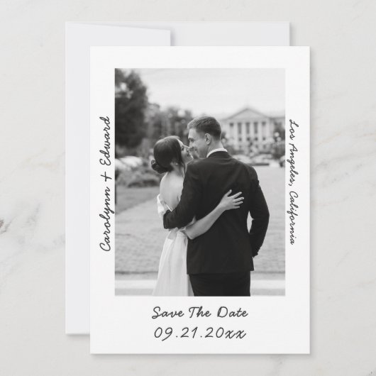 Handgeschreven foto bruiloft Bewaar de datum Save The Date (Voorkant)