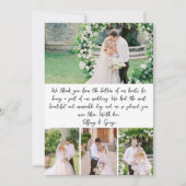 Handgeschreven foto collage bruiloft bedankkaart (Voorkant)