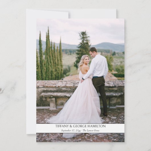 Handgeschreven foto collage bruiloft bedankkaart (Achterkant)