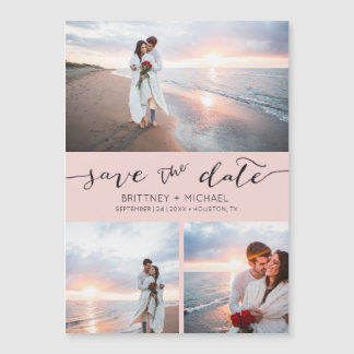 Handgeschreven foto Collage Roze sparen de Datum