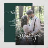 Handgeschreven foto Elegant bruiloft Bedankt Notitiekaartje (Voorkant / Achterkant)