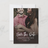 Handgeschreven foto Elegant bruiloft QR-code Save The Date (Voorkant)