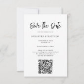 Handgeschreven foto Elegant bruiloft QR-code Save The Date (Achterkant)