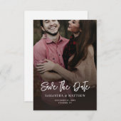 Handgeschreven foto Elegant bruiloft QR-code Save The Date (Voorkant / Achterkant)