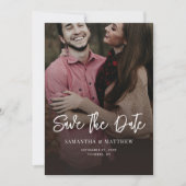 Handgeschreven foto Elegant bruiloft Save The Date (Voorkant)