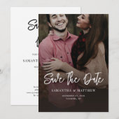 Handgeschreven foto Elegant bruiloft Save The Date (Voorkant / Achterkant)