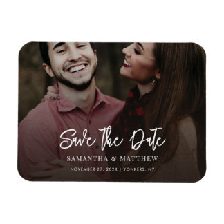 Handgeschreven Foto Elegant Wedding Save the Date Magneet