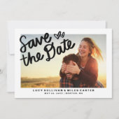 Handgeschreven Foto opslaan het Lijst Datum Save The Date (Voorkant)