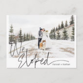 Handgeschreven foto van Elopement/Weddenschap Aankondigingskaart (Voorkant)