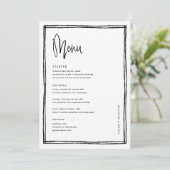 Handgeschreven Frans Huwelijks Tafelmenu Menu (Staand voorkant)