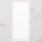 Handgeschreven Frans roze en rood huwelijk Menu (Achterkant)