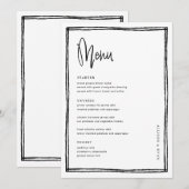 Handgeschreven Franse bruiloft Menu (Voorkant / Achterkant)