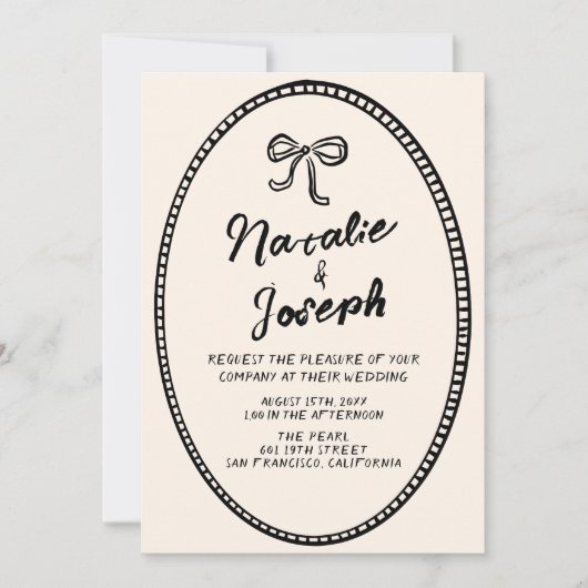 Handgeschreven  Fun Modern alles in één bruiloft Kaart (Voorkant)